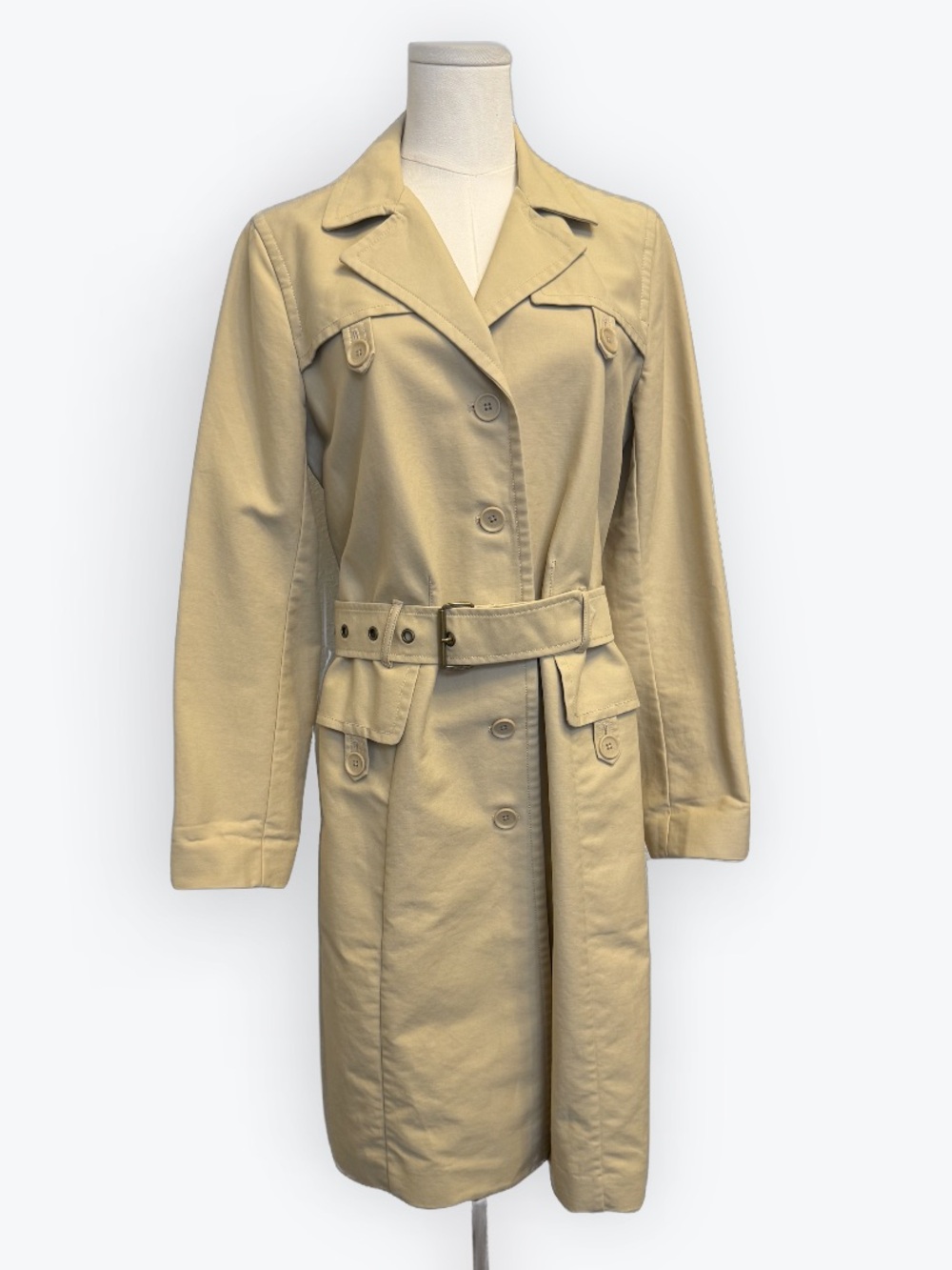 Armani Exchange Light Beige Belted Trench Coat